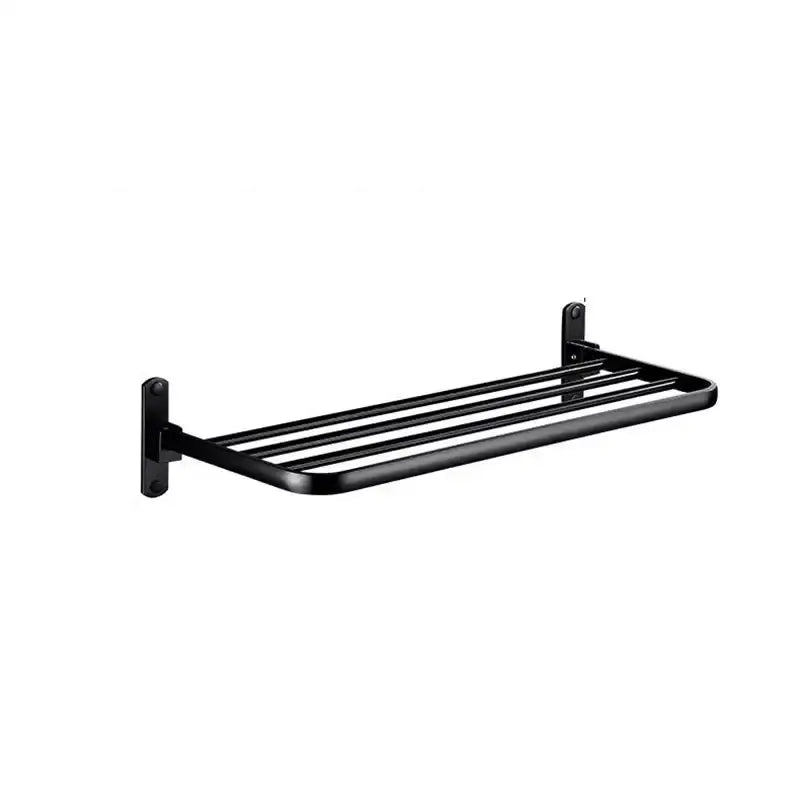 Modern movable aluminum towel rack black & white bathroom holder