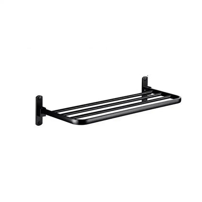 Modern movable aluminum towel rack black & white bathroom holder