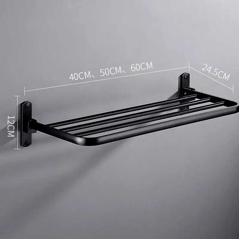 Modern movable aluminum towel rack black & white bathroom holder
