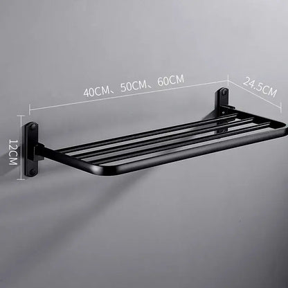 Modern movable aluminum towel rack black & white bathroom holder