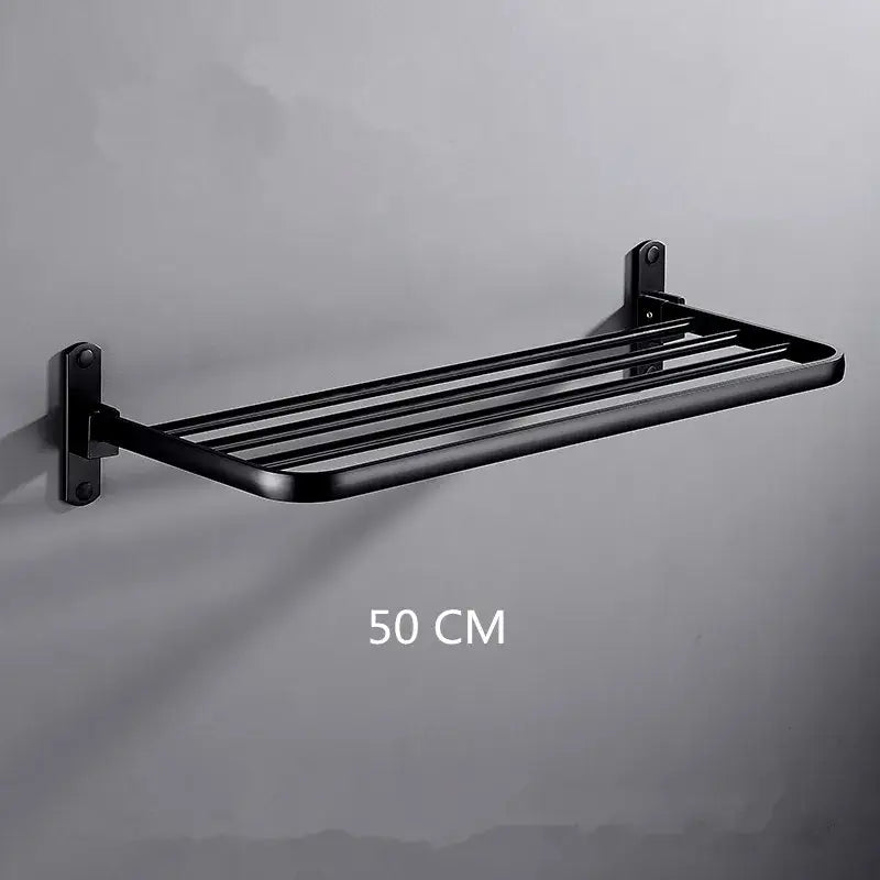 Modern movable aluminum towel rack black & white bathroom holder