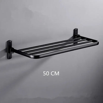 Modern movable aluminum towel rack black & white bathroom holder