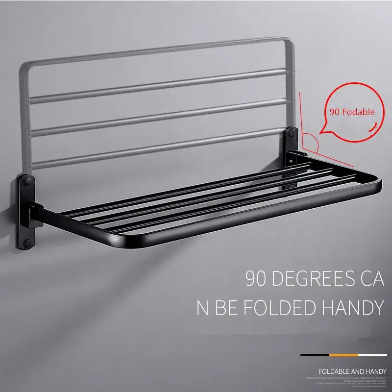 Modern movable aluminum towel rack black & white bathroom holder