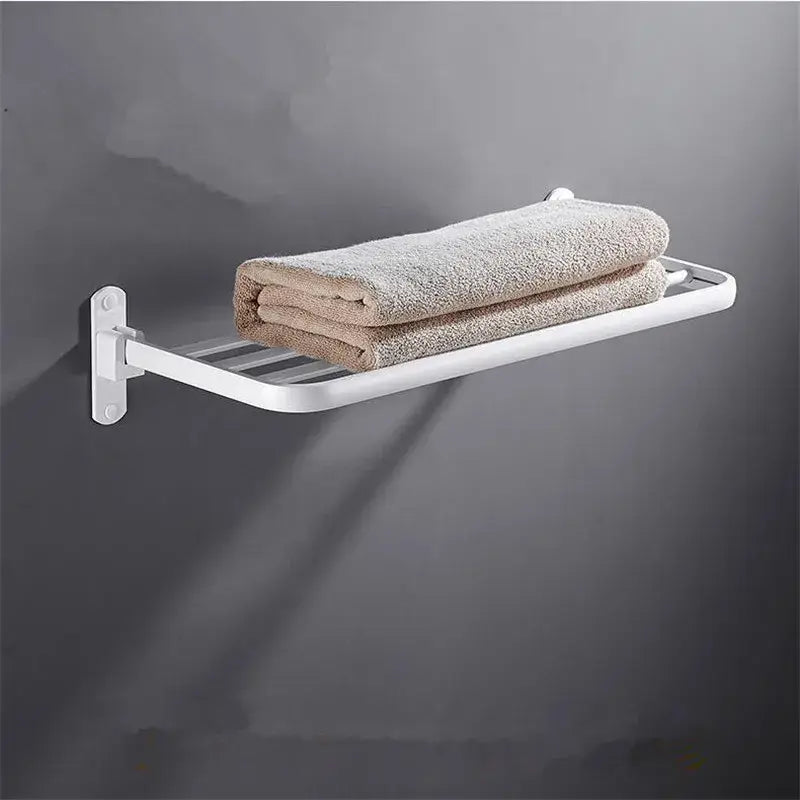 Modern movable aluminum towel rack black & white bathroom holder