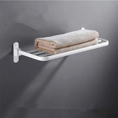 Modern movable aluminum towel rack black & white bathroom holder
