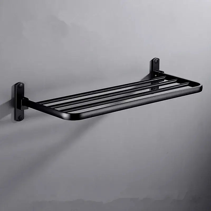 Modern movable aluminum towel rack black & white bathroom holder