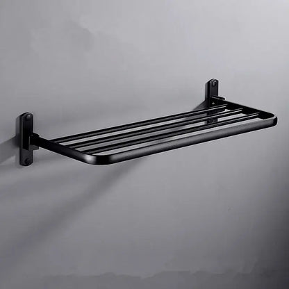 Modern movable aluminum towel rack black & white bathroom holder