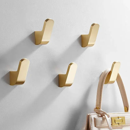 Minimalist brushed gold robe hook set for bathroom and kitchen
