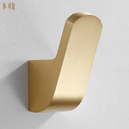 Minimalist brushed gold robe hook set for bathroom and kitchen