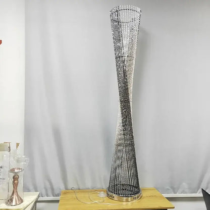 Modern silver aluminum tower floor lamp living room led light