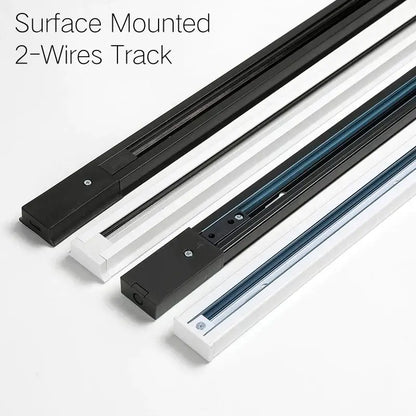 Modern black & white aluminum track rail lighting – living room system