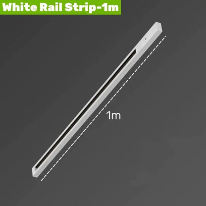 Modern black & white aluminum track rail lighting – living room system