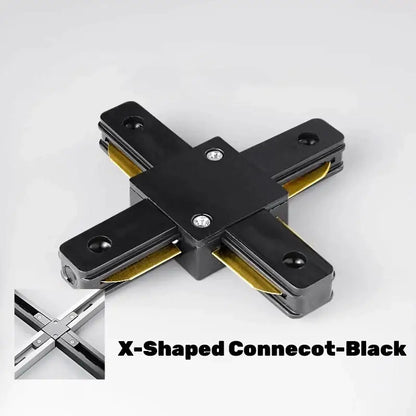 Modern black & white aluminum track rail lighting – living room system