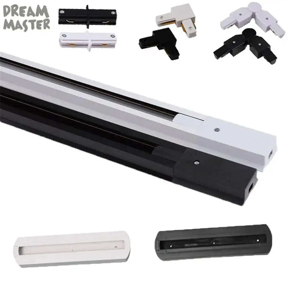 Modern black & white magnetic aluminum track rails living room light