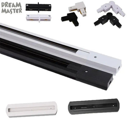 Modern black & white magnetic aluminum track rails living room light