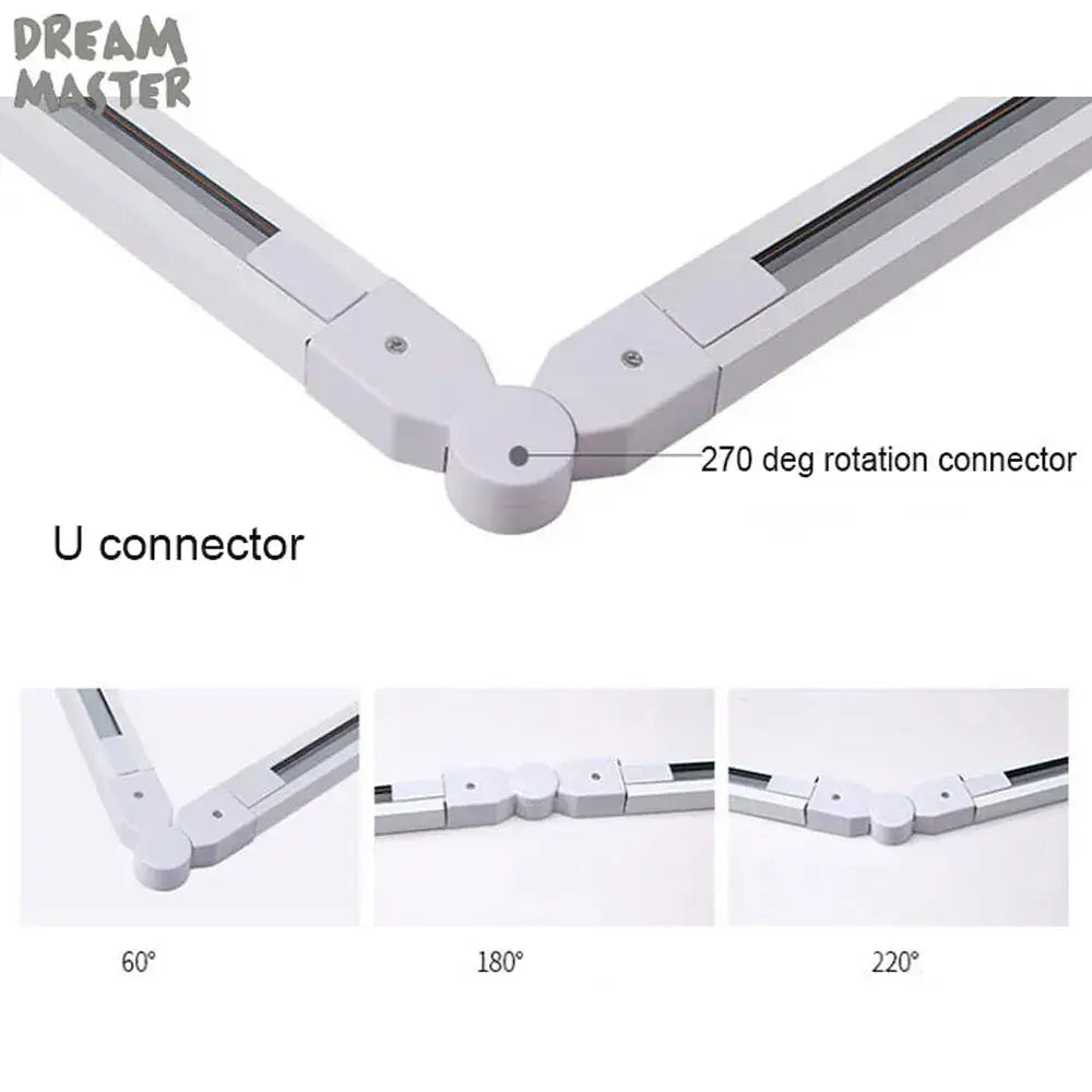 Modern black & white magnetic aluminum track rails living room light