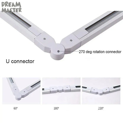 Modern black & white magnetic aluminum track rails living room light