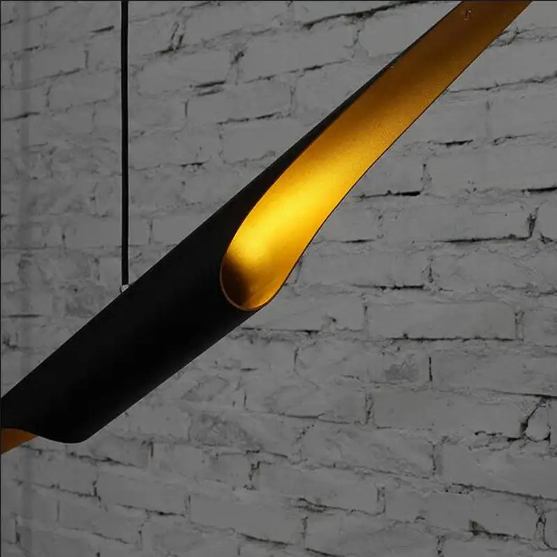 Modern black & gold aluminum tube chandelier dining room pendant light