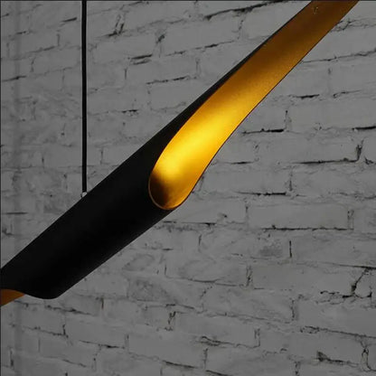 Modern black & gold aluminum tube chandelier dining room pendant light