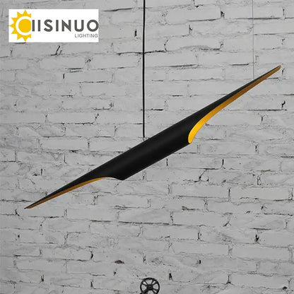 Modern black & gold aluminum tube chandelier dining room pendant light