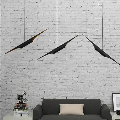 Modern black & gold aluminum tube chandelier dining room pendant light