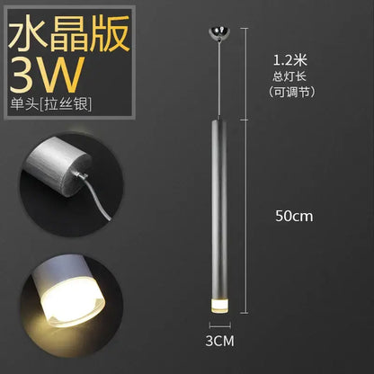 Modern brushed gold & silver aluminum tube pendant light dining room