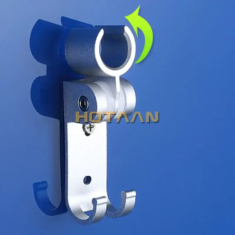 Modern blue & chrome hand shower holder hook bracket bathroom braided rope attachment