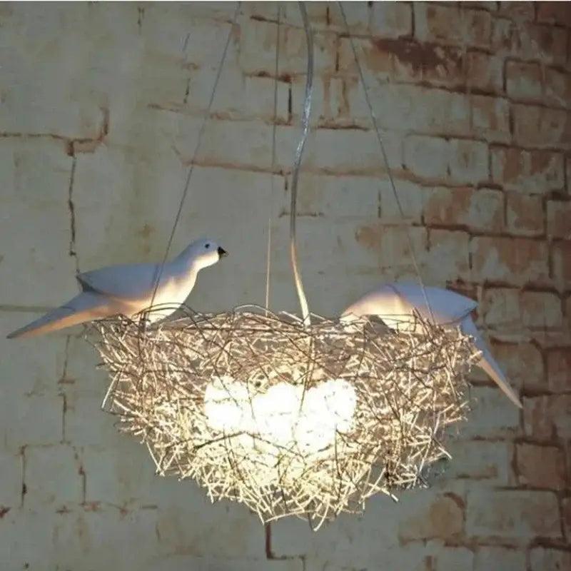 Modern woven aluminum nest pendant light for dining room