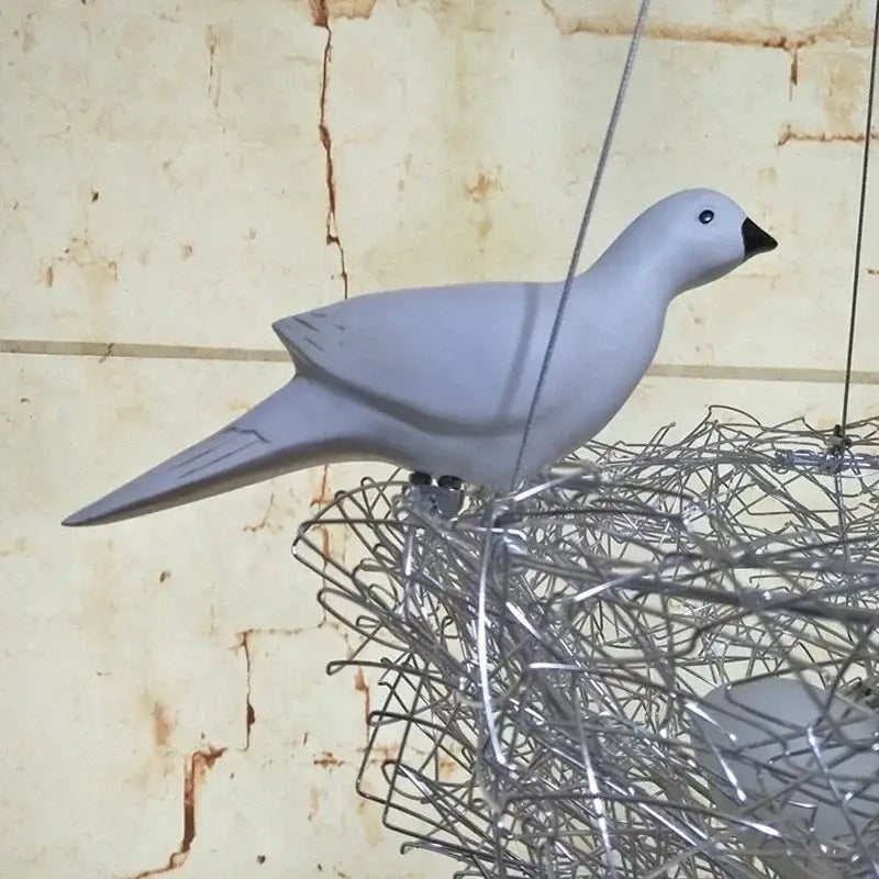 Modern woven aluminum nest pendant light for dining room