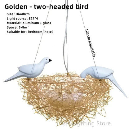 Modern woven aluminum nest pendant light for dining room
