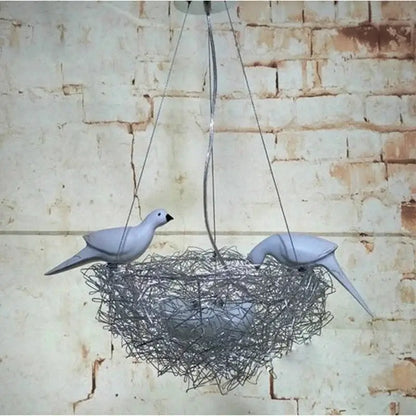 Modern woven aluminum nest pendant light for dining room