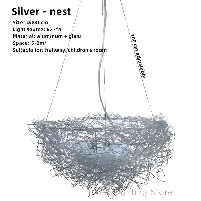 Modern woven aluminum nest pendant light for dining room