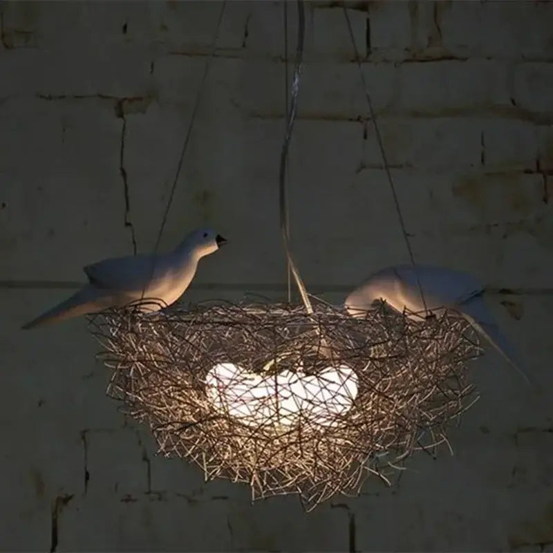 Modern woven aluminum nest pendant light for dining room