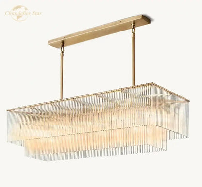 Modern brass amadeo crystal led chandelier dining room pendant light