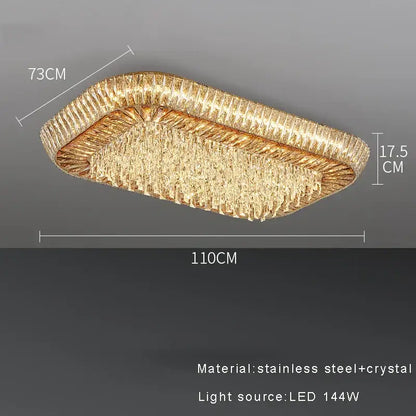 Luxe amber crystal ceiling chandelier for dining room