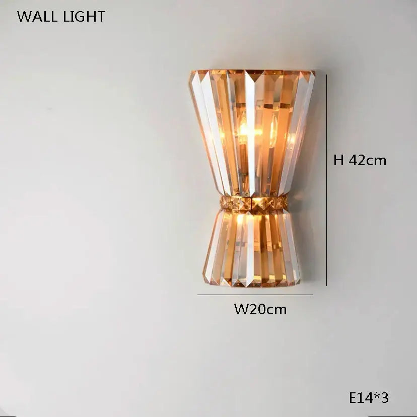 Luxe amber crystal ceiling chandelier for dining room