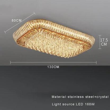 Luxe amber crystal ceiling chandelier for dining room