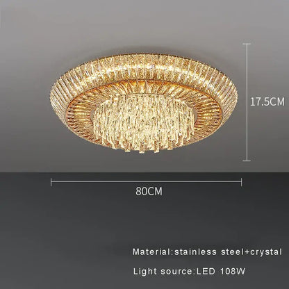 Luxe amber crystal ceiling chandelier for dining room