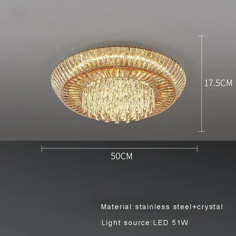 Luxe amber crystal ceiling chandelier for dining room