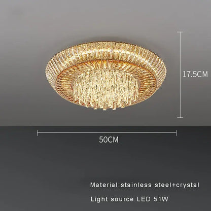 Luxe amber crystal ceiling chandelier for dining room