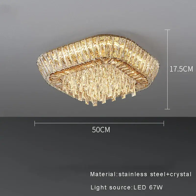 Luxe amber crystal ceiling chandelier for dining room