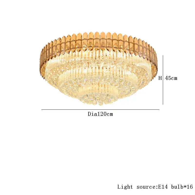 Modern luxury amber crystal ceiling lights for living room