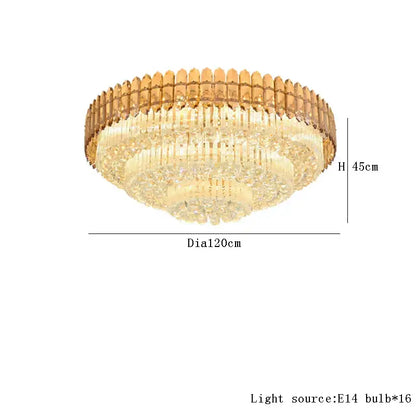 Modern luxury amber crystal ceiling lights for living room