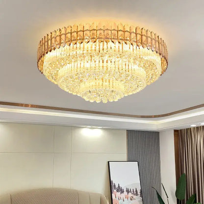 Modern luxury amber crystal ceiling lights for living room