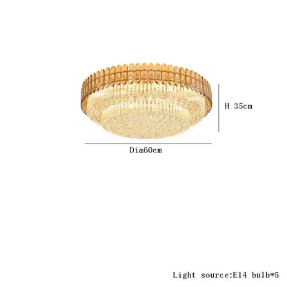 Modern luxury amber crystal ceiling lights for living room