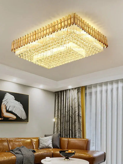 Modern luxury amber crystal ceiling lights for living room