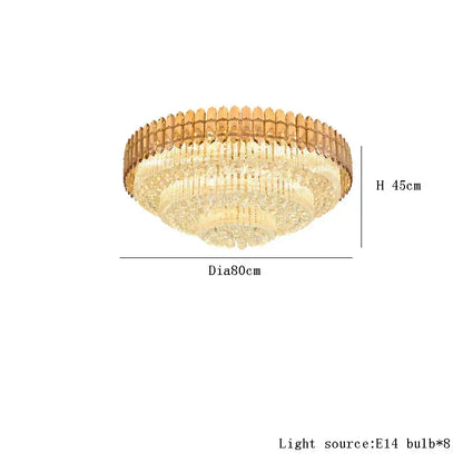 Modern luxury amber crystal ceiling lights for living room