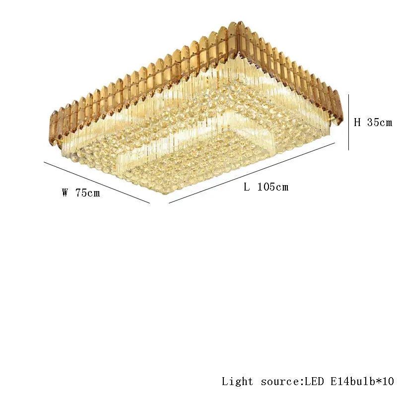 Modern luxury amber crystal ceiling lights for living room