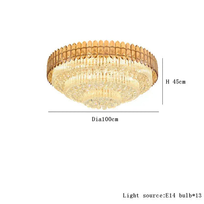 Modern luxury amber crystal ceiling lights for living room