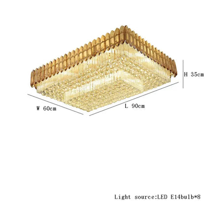 Modern luxury amber crystal ceiling lights for living room